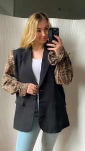 Leo Bow Blazer - Black