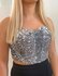 Anna Corset Glitter Top - Silver_